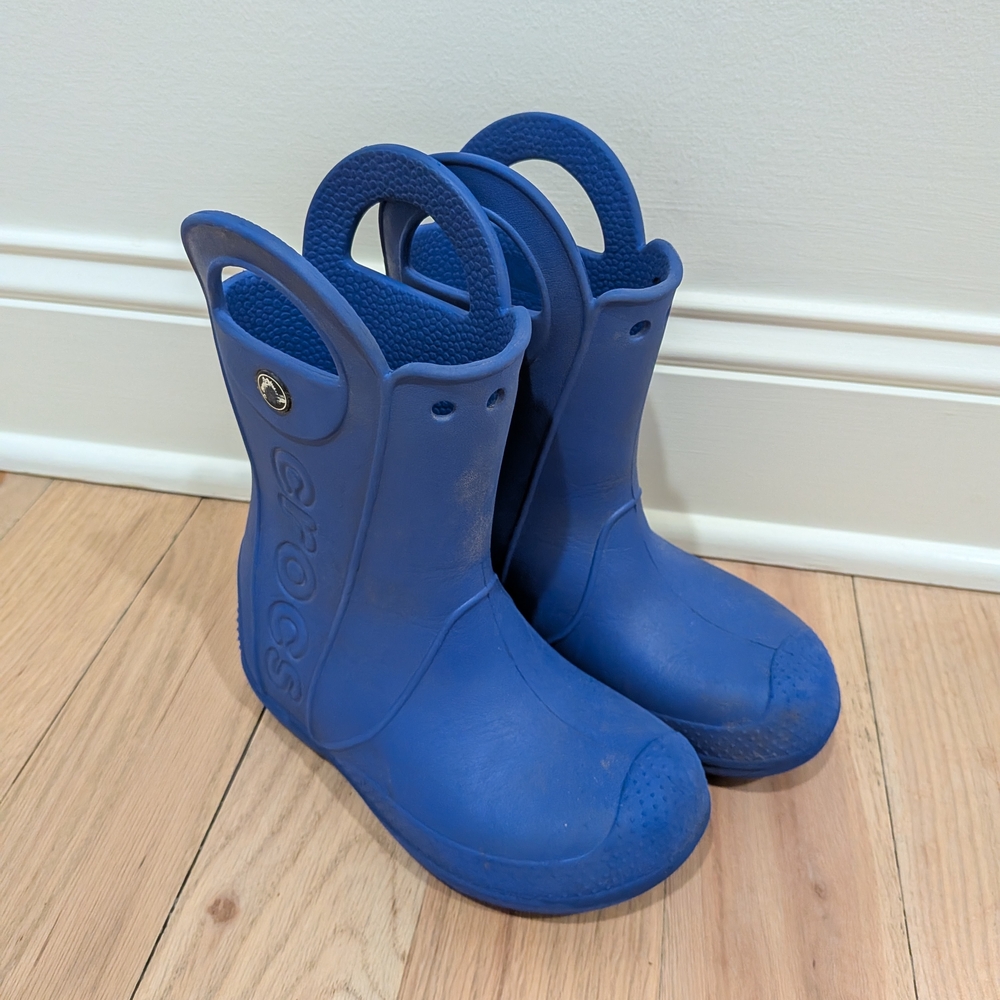 CROCS Kids Vibrant Blue Rain Boots